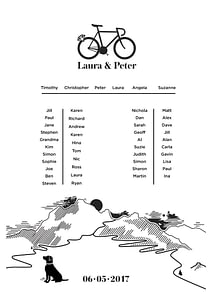 Bike Themed Wedding Table Plan