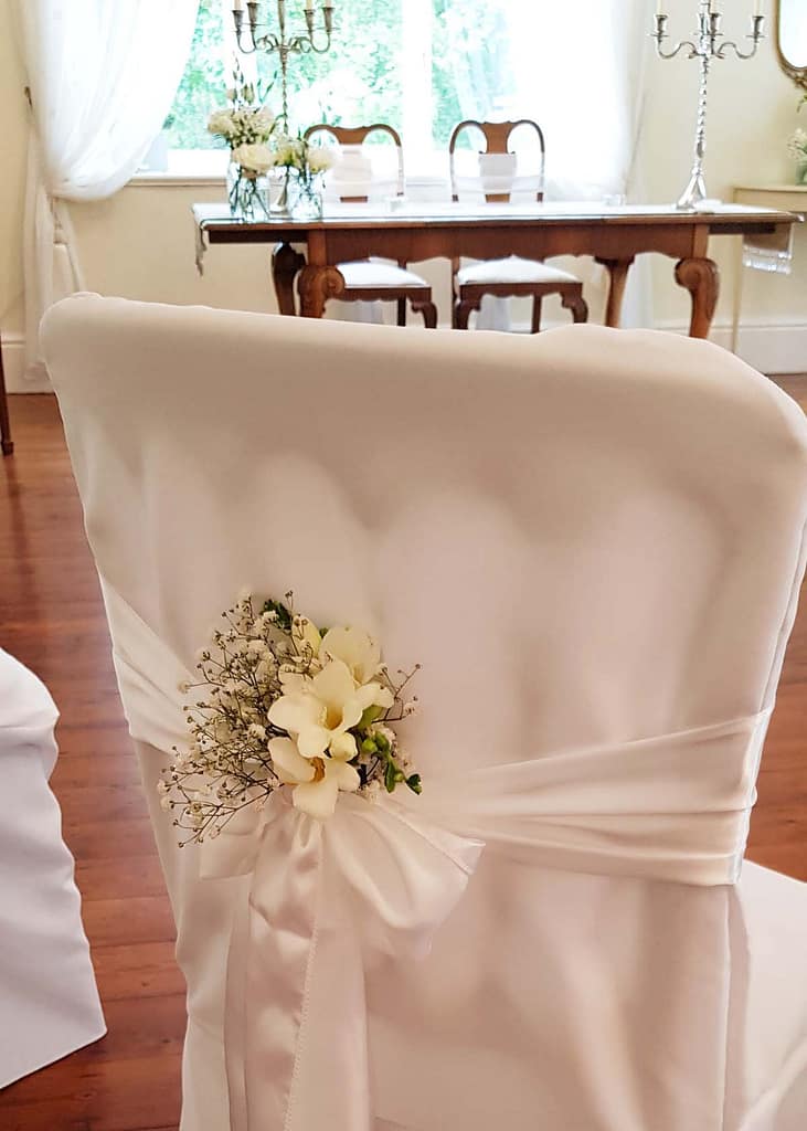 Chair Covers for a small wedding venue