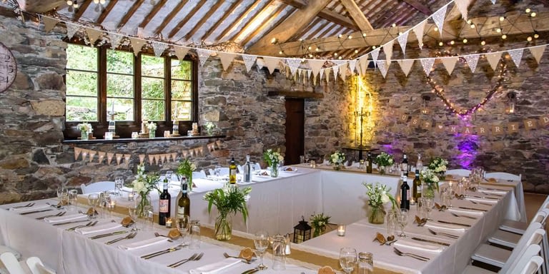 Small wedding breakfast in the barn
