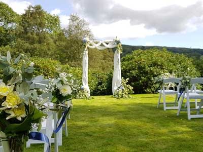 Humanist Lawn Wedding Ceremony Set up