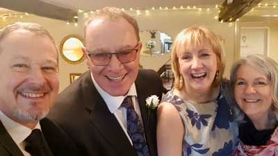 Older Couple - Just Eloped and celebrating their marriage, together with owners Caroline and Steve at Cote How
