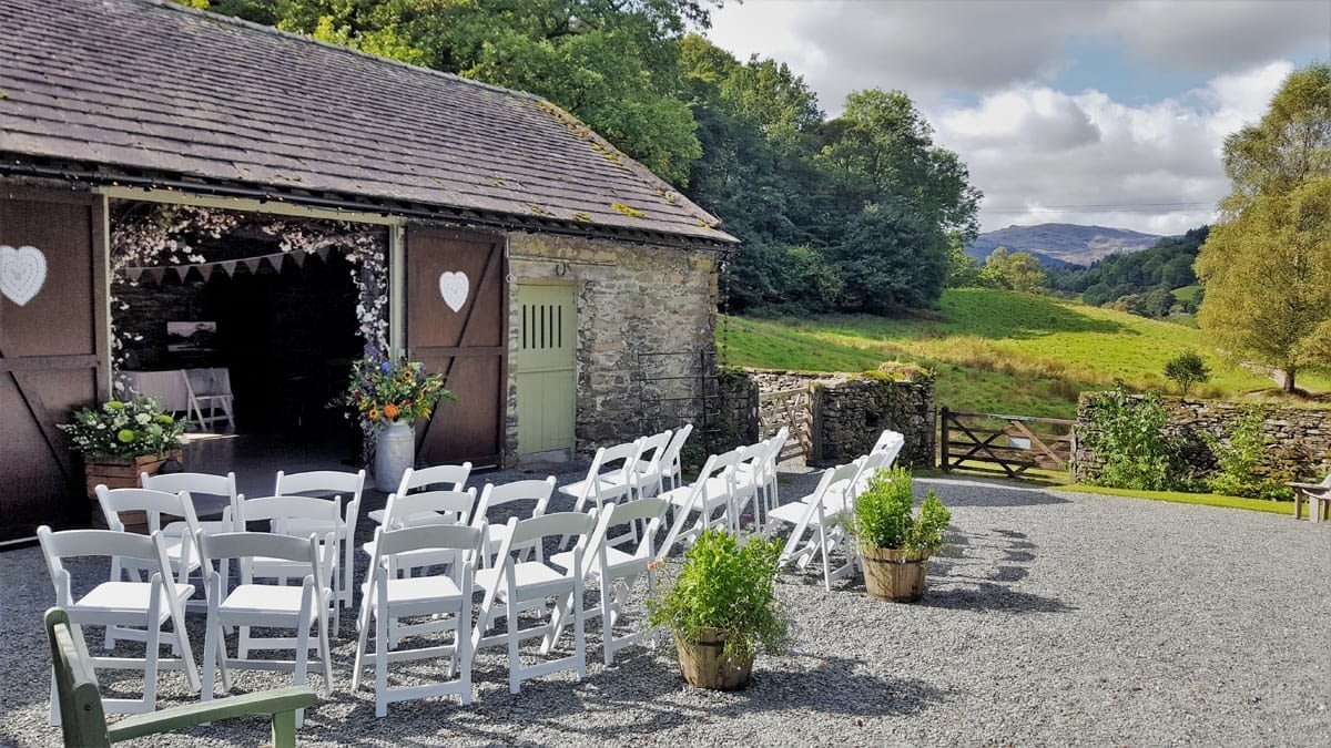 Outdoor Barn Wedding Ceremony