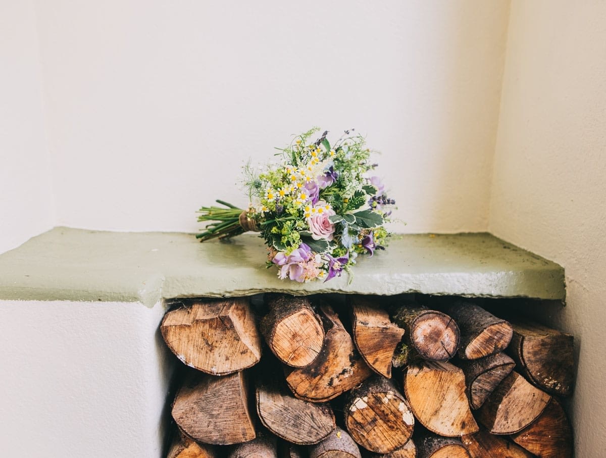 Bridal Flower Bouquet in the porch at Cote How