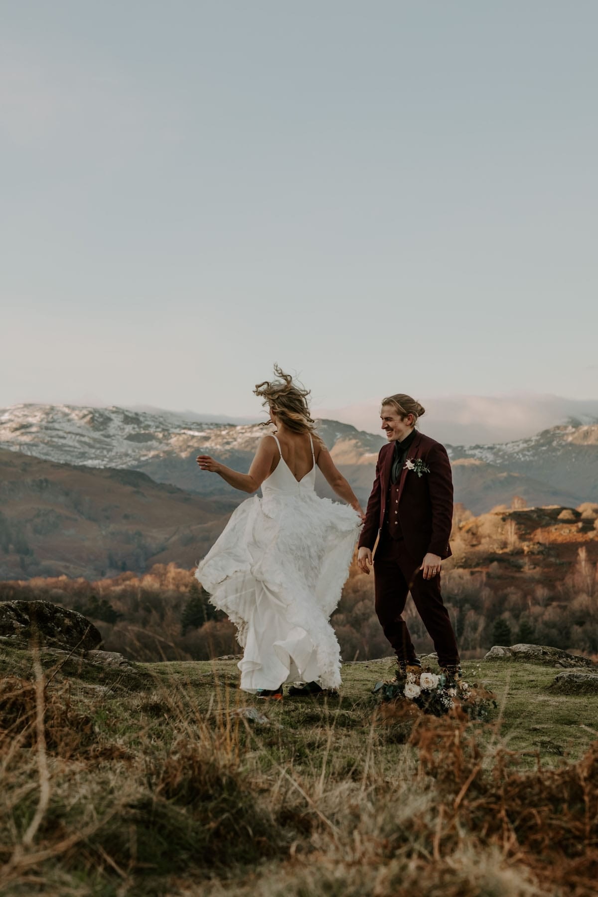 Elopement-Couple-on-a-Walk-Round-Rydal-After-Cote-How-Wedding