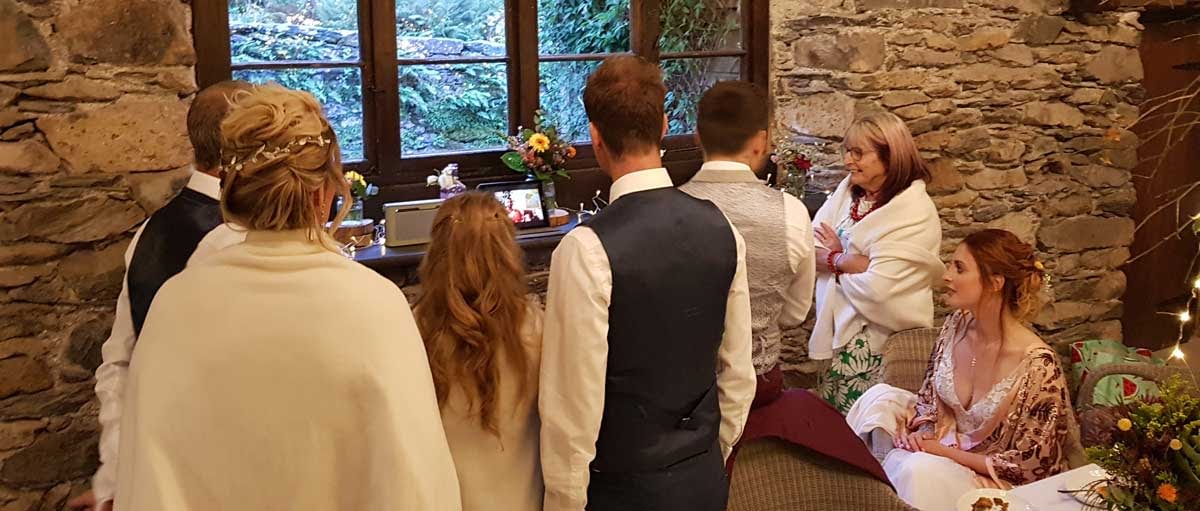 Family Wedding Zoom calling absent guests
