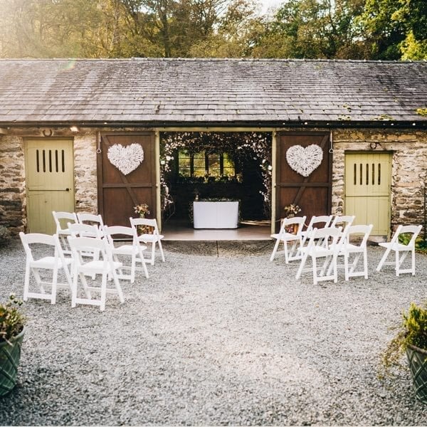 Outside Ceremony in Barn Courtyard