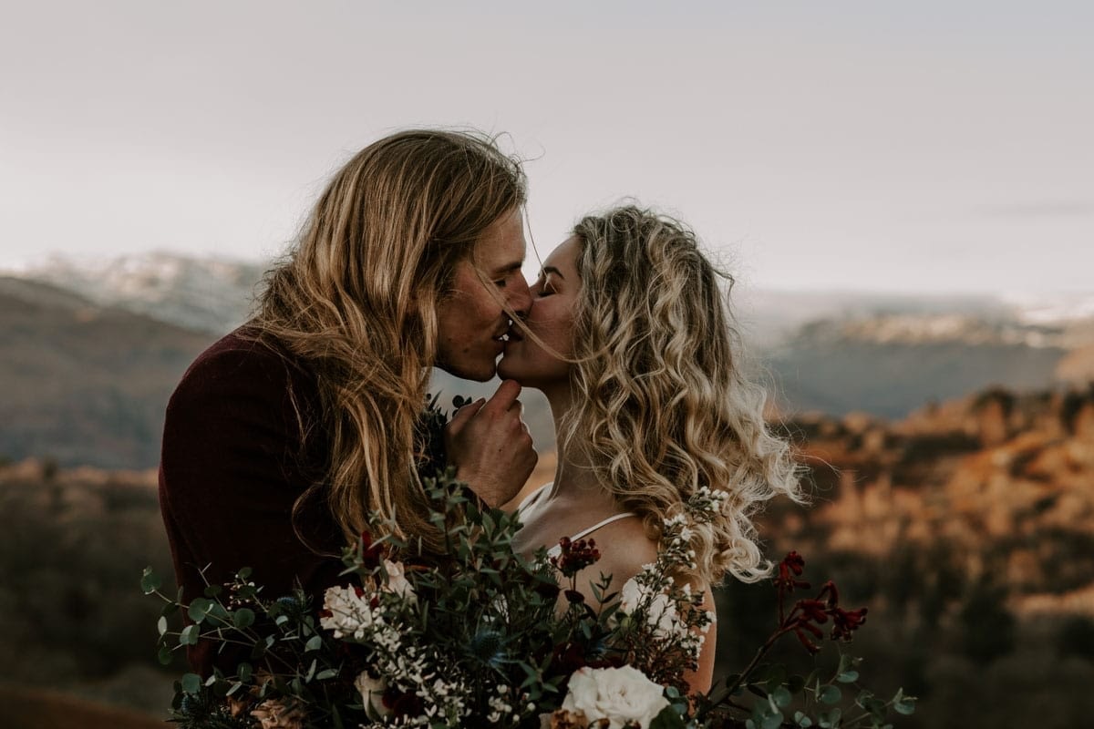 Just Married - Wedding Couple celebrate their Lake District Adventure Wedding