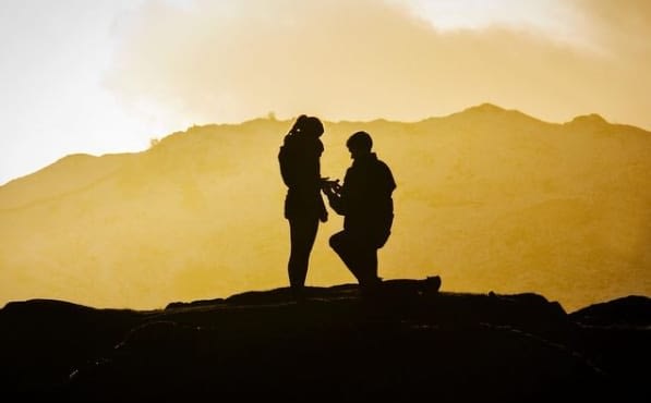 On one knee proposal on Loughrigg