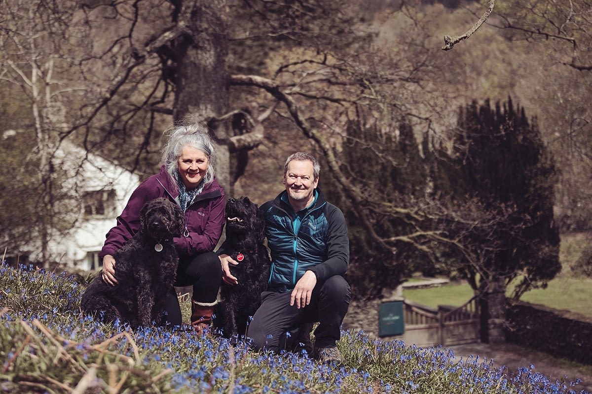 Family Cote How - Caroline and Steve with Bess and Alfie Labradoodles