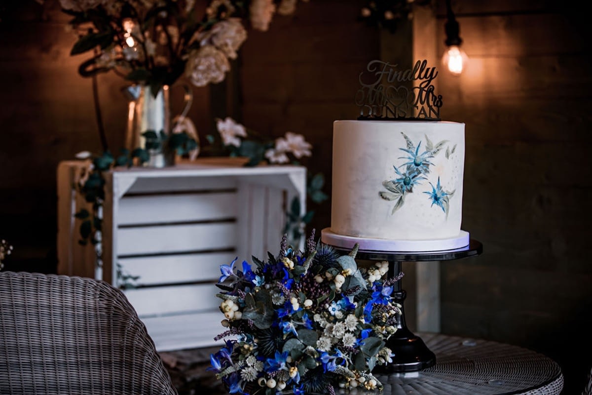 Hand painted wedding cake