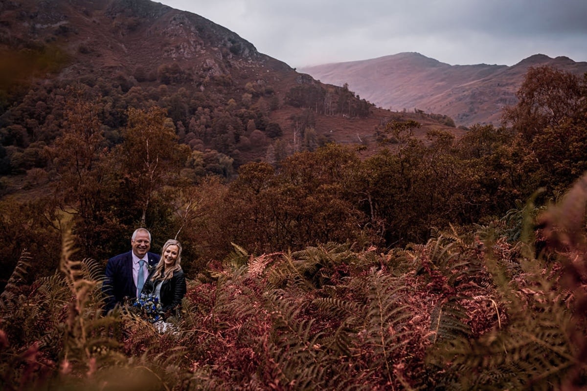 Wedding couple adventure elopement