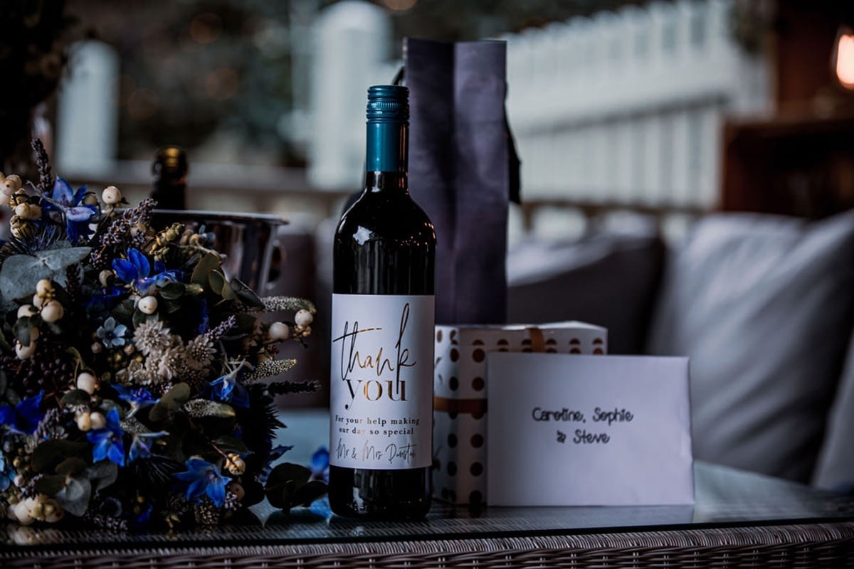 Thank you card and present