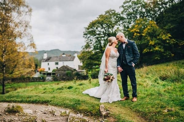 Bride and Groom in Flower Meadow
