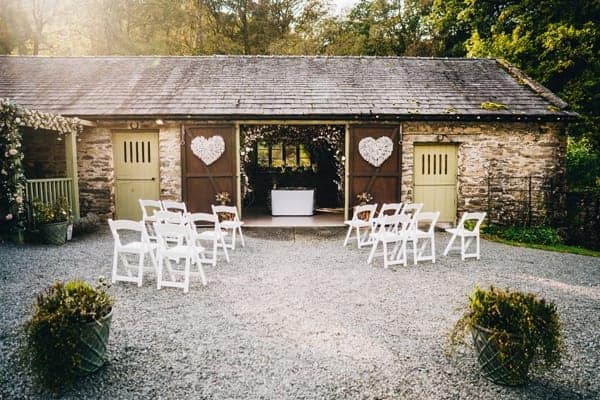 Outdoor weekend barn wedding