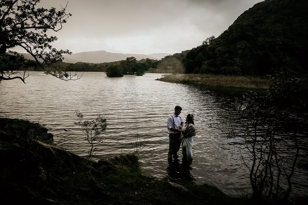 Wedding Couple in Rydal Water