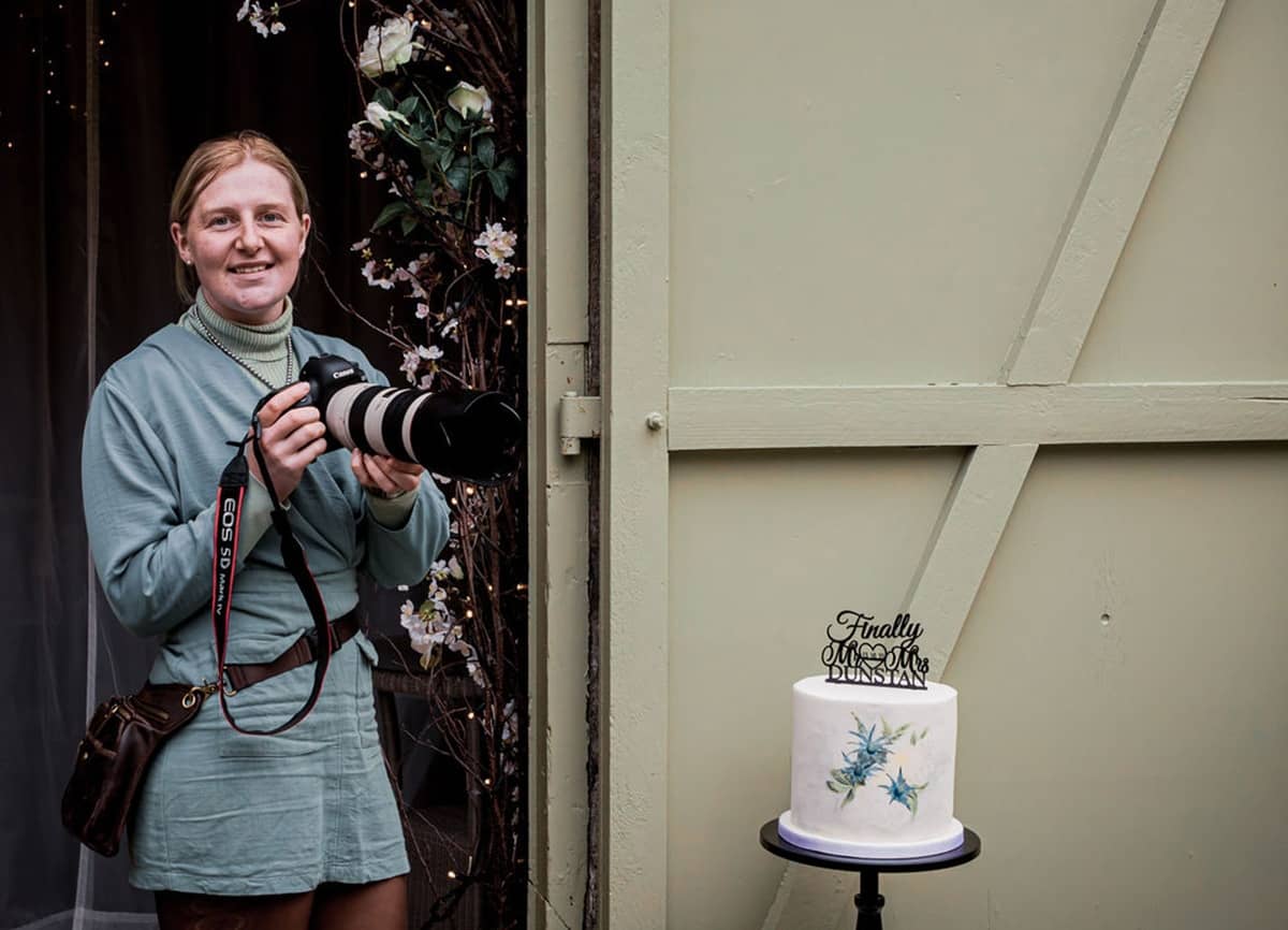 Clare Gelderd wedding photographer infront of Cote How barn