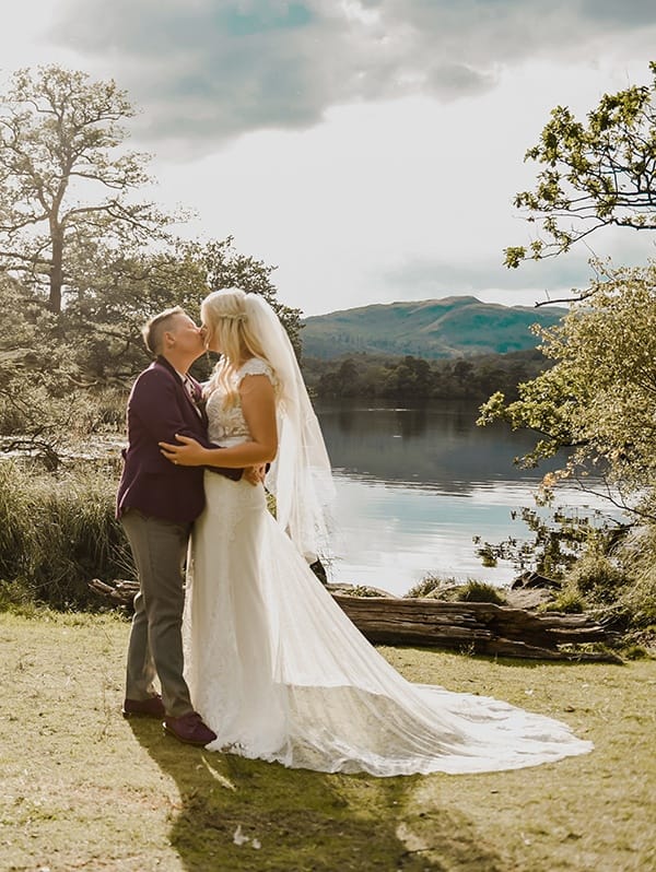 Best wedding venue Lake District views as back drop for the new Mrs and Mrs