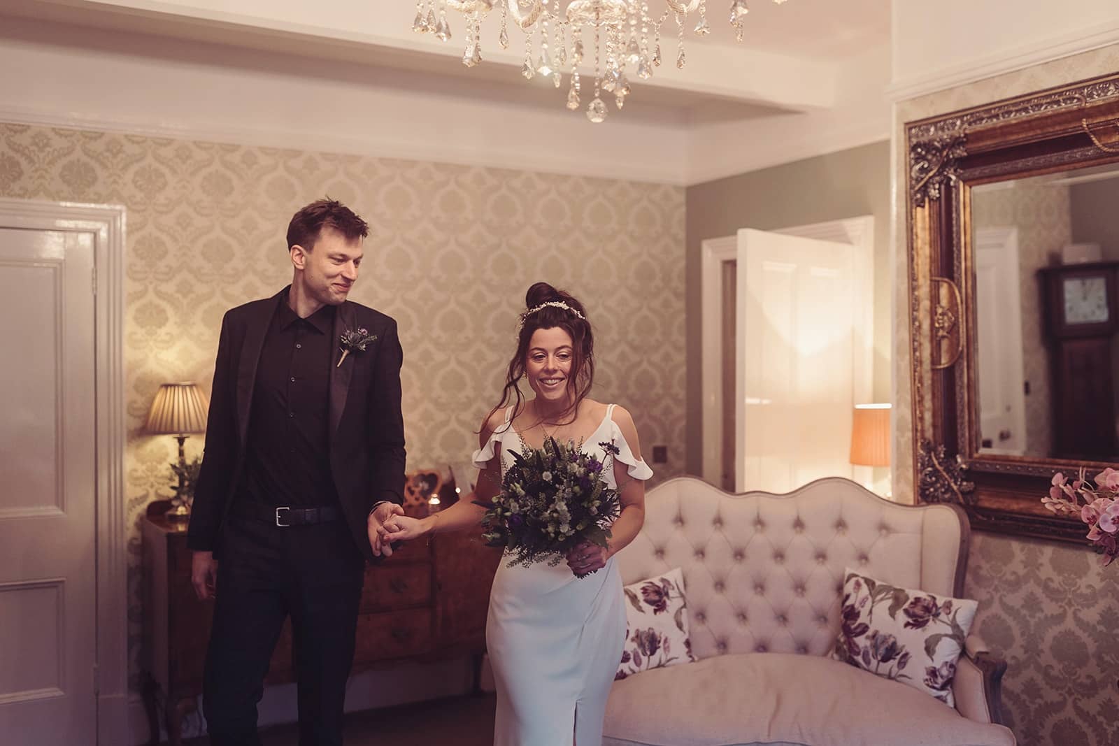 Wedding ceremony entrance in worsworth ceremony room