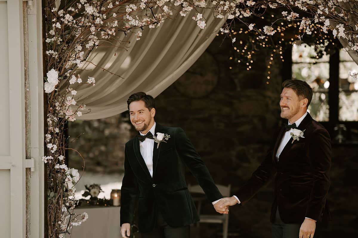 Two grooms at their Lake District elopement wedding